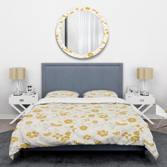 Designart 'Retro Handdrawn Poppies III' Mid-Century Duvet Cover Set